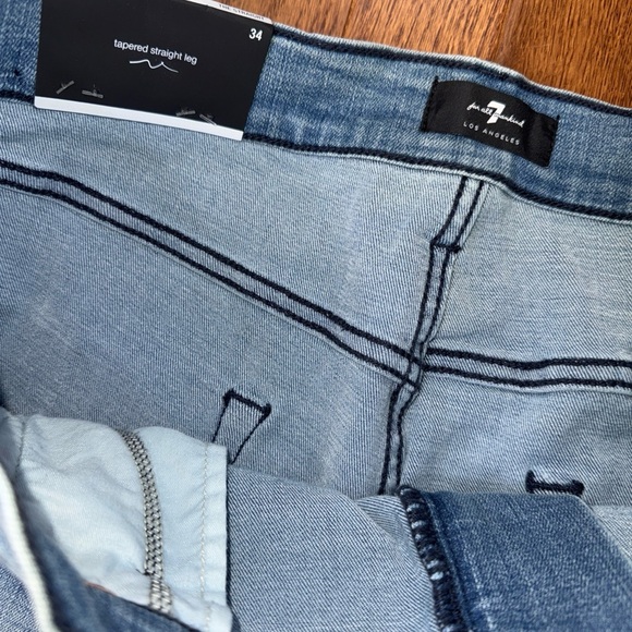 Men’s 7 For All Mankind Denim Shorts The Straight Raw Edge Hem New - Picture 8 of 9